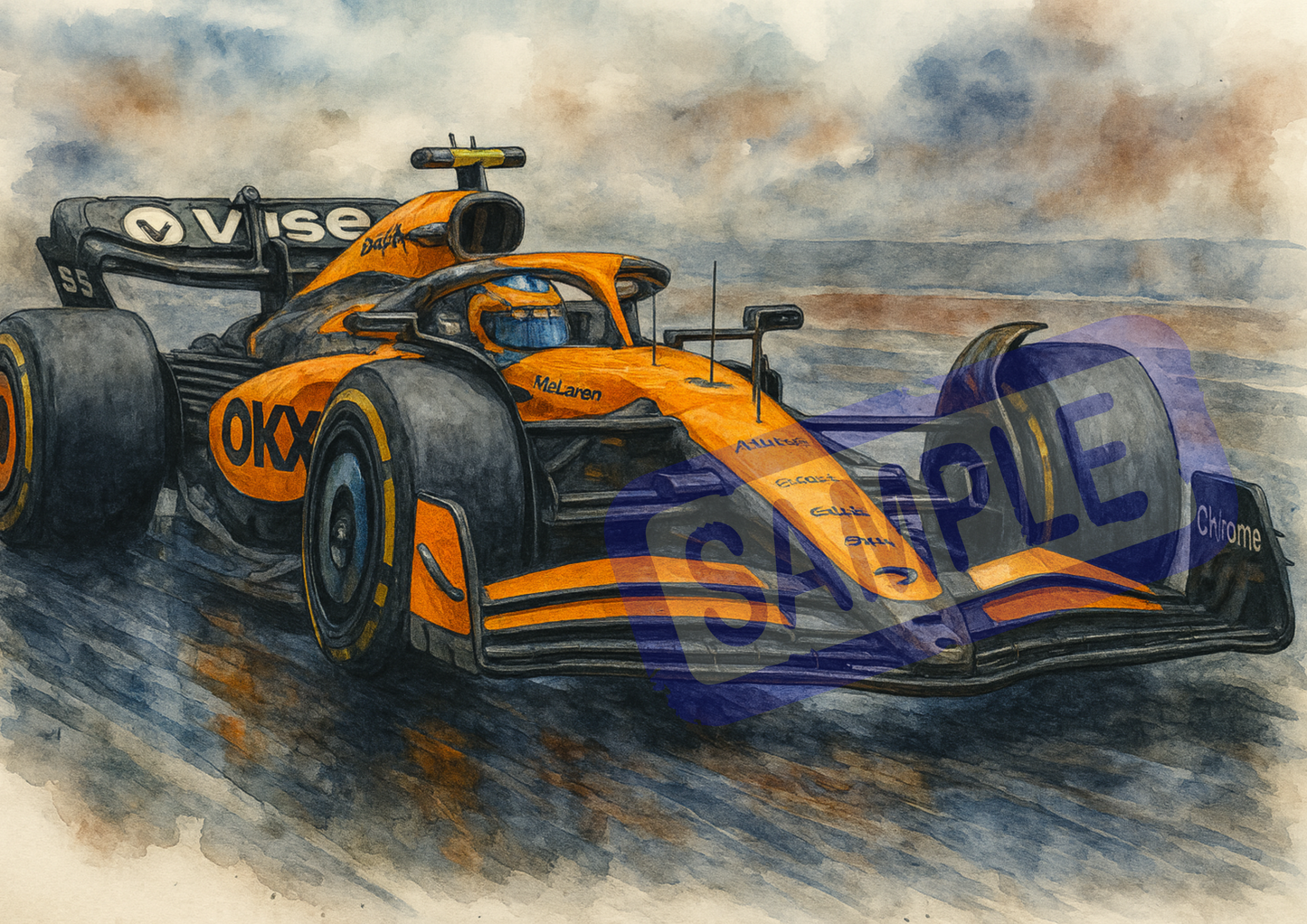 McLaren Formula 1 Watercolour Artwork – Digital Download